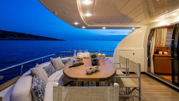 gorgeous motor yacht aft deck table (3) min -  Valef Yachts Chartering - 3956