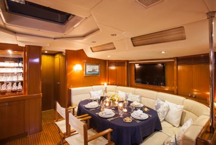 callisto sailing yacht salon dining (1) -  Valef Yachts Chartering - 3245