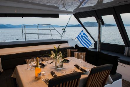 alyssa catamaran lagoon dining aboard (2) -  Valef Yachts Chartering - 2370