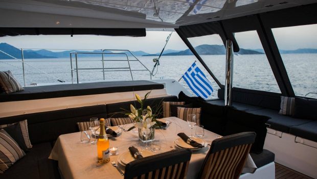alyssa catamaran lagoon dining aboard (2) -  Valef Yachts Chartering - 2370