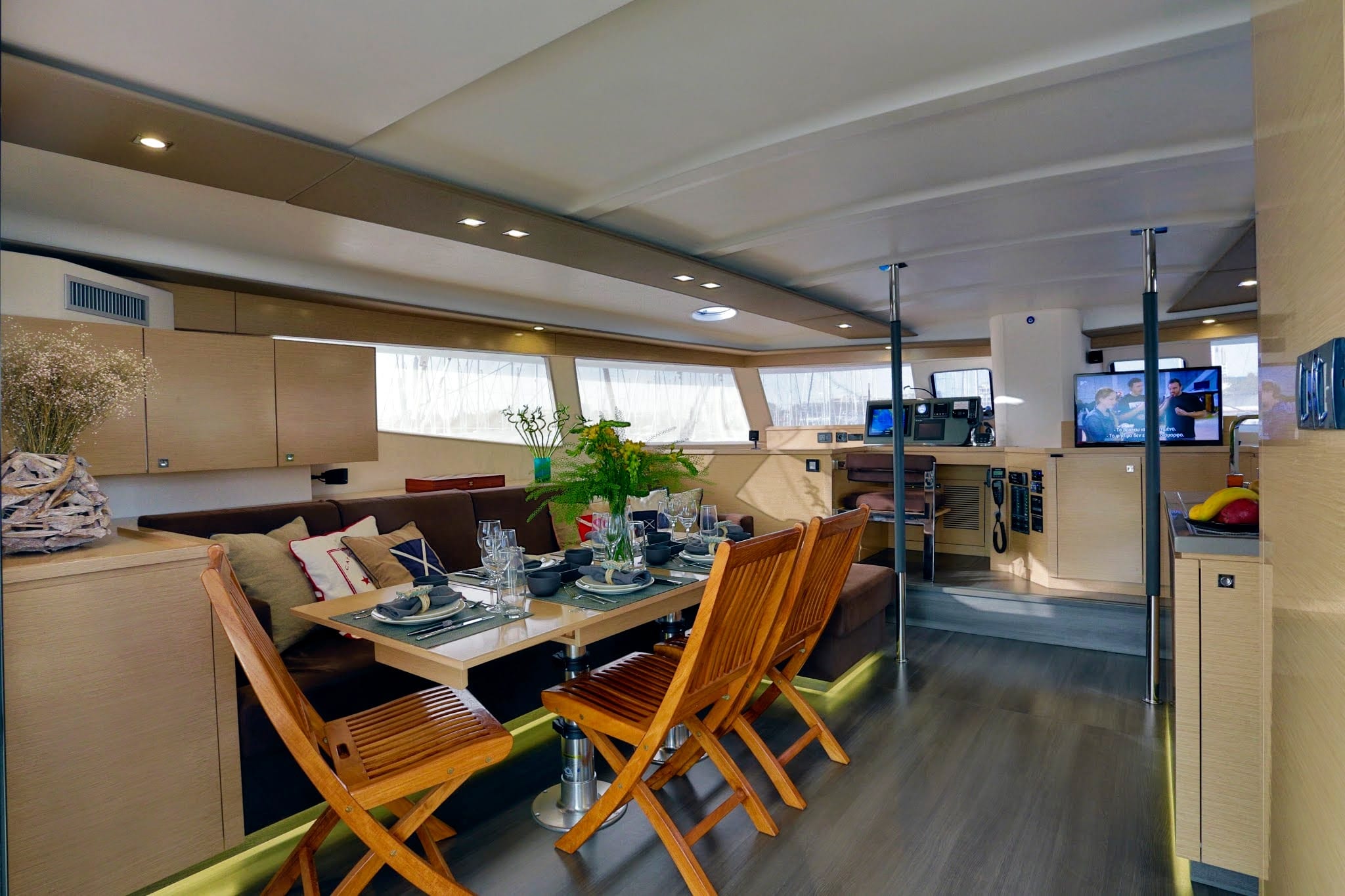 highjinks catamaran dining (2) -  Valef Yachts Chartering - 2440