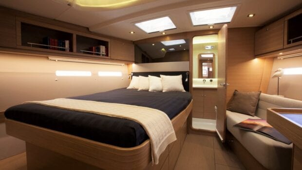 Owners cabin of sailing yacht