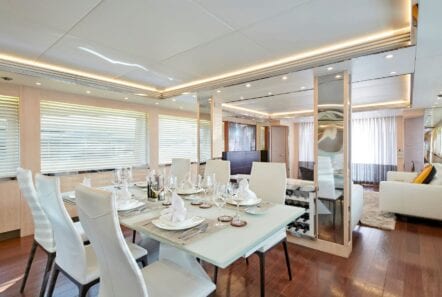 white knight yacht dining
