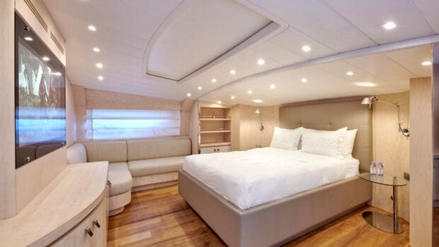 white knight yacht Owner's suite
