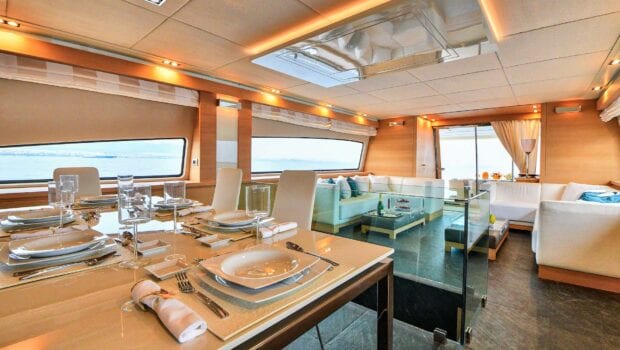 Dining on yacht America