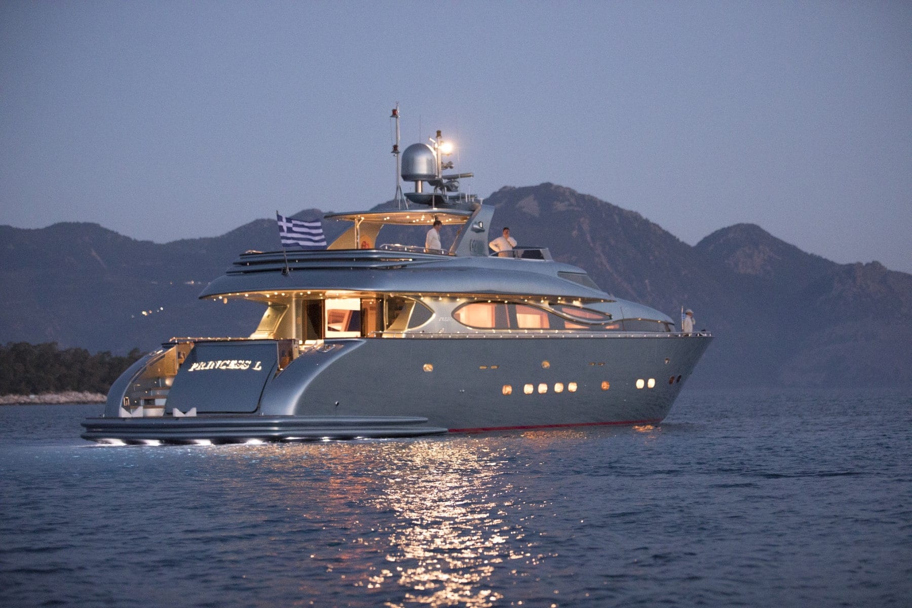princess l motor yacht night min - Valef Yachts Chartering