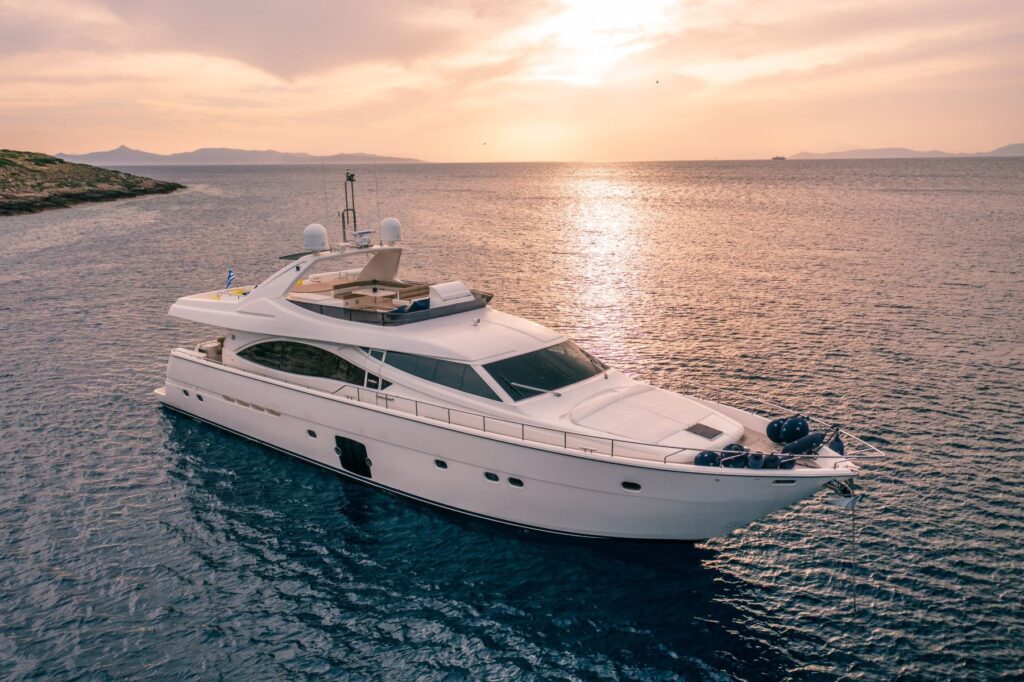 Annouka Ferretti sunset profiles (2) - Valef Yachts Chartering