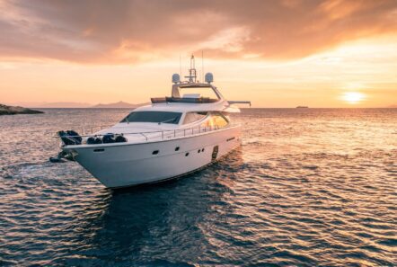 Annouka Ferretti sunset profiles (3) - Valef Yachts Chartering