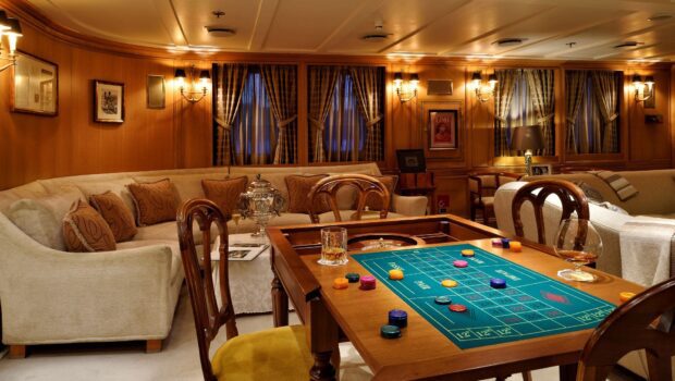 Christina O Games table - Valef Yachts Chartering