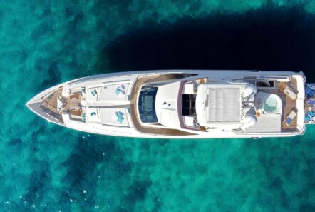 Infinitas motor yacht aerial (2) min - Valef Yachts Chartering